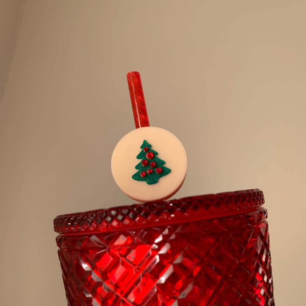 The Fawn Doe Christmas Tree Cookie Straw Charm